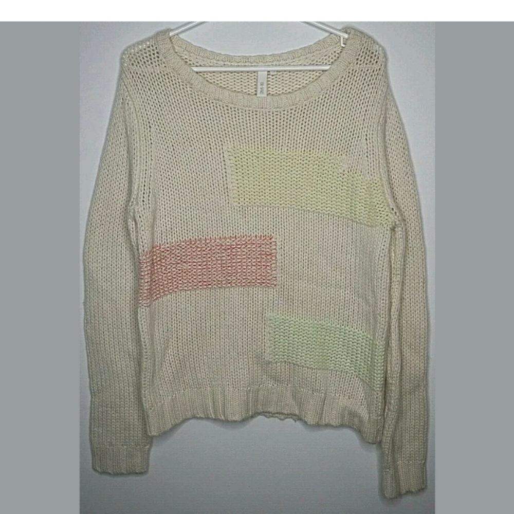 Shae Anthropologie Wool Cashmere Blend Sweater Chunky Large Oversize Knit White